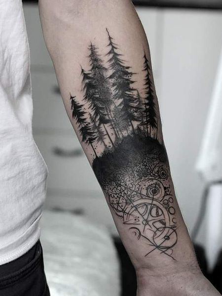 Tatuaje de manga de árbol