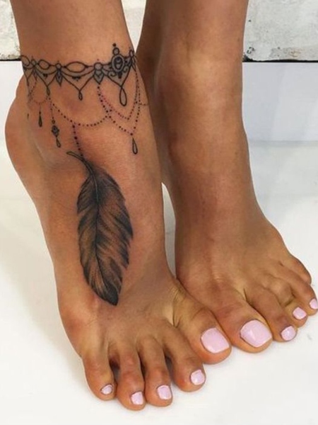 Feather Tattoos on Ankle - Best Tattoo Ideas Gallery
