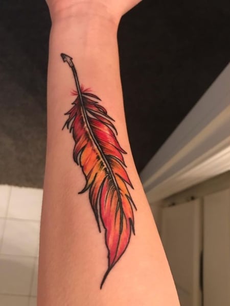 Tattoo uploaded by Desirae Brandonisio  Phoenix feather  Tattoodo