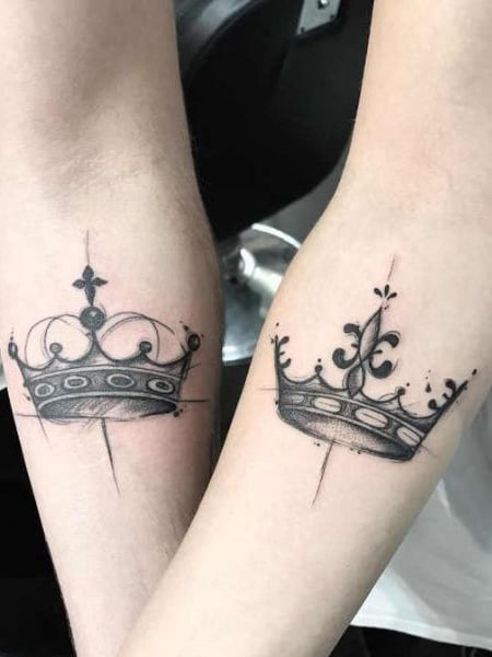Waterproof Temporarytatoo Sticker Couple King Queen Crown Art Tattoo  Watertransfer Fake Flash Tatto For Man Women 1056cm  Temporary Tattoos   AliExpress