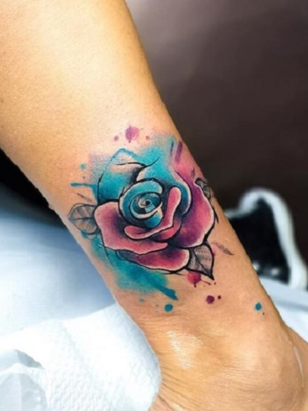 Watercolor Rose tattoo by Aleksandra Katsan  Post 16937