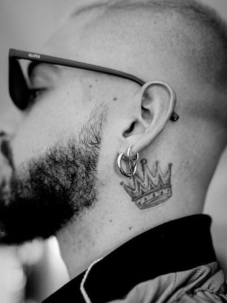 Tattoo uploaded by Daphne Cote  Crown tattoo behind the ear  Tattoodo