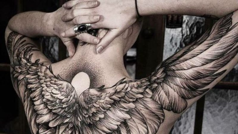 demon angel tattoo sleeve