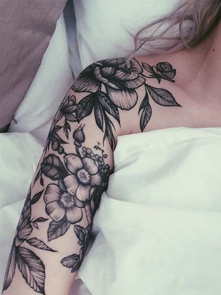 Beautiful Flower Sleeve Tattoo  neartattoos