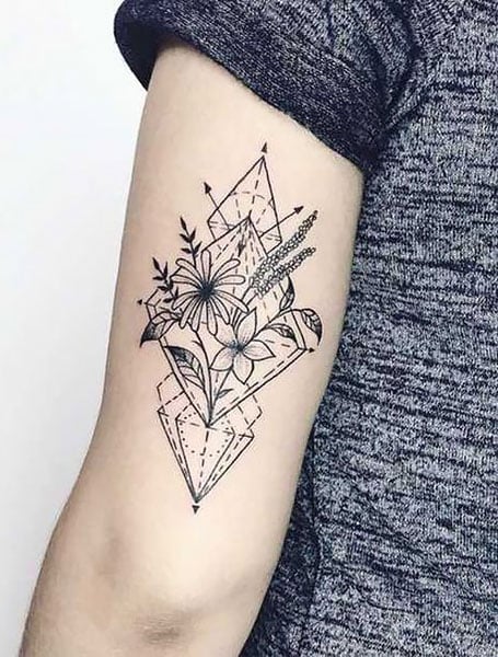 Geometric Crystal Tattoo by brokenxrainbowart  Tattoogridnet