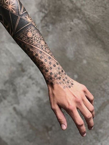 Geometric Forearm Tattoo by Kuro Pattern  Kihwan Kim  TattooNOW