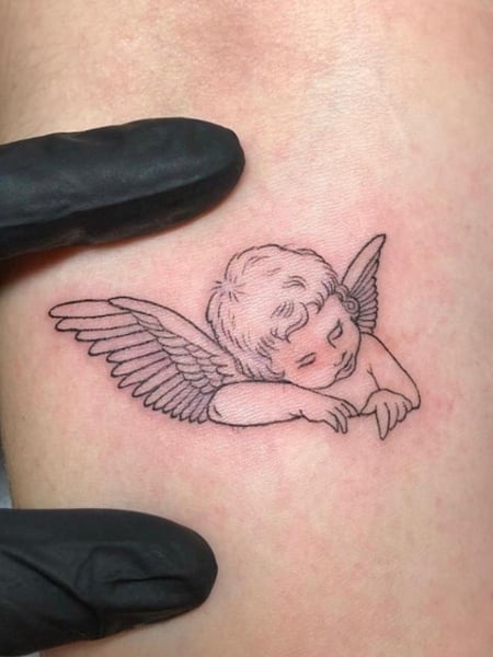 panaintetattoo on Twitter Small Angel Tattoo httpstcoLgz5F2Fm58   Twitter