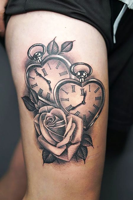 Aggregate more than 70 heart shaped clock tattoo latest  thtantai2