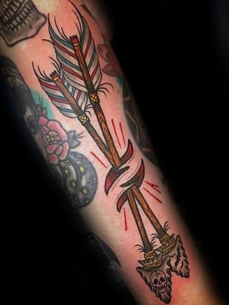 native american bow and arrow tattoo