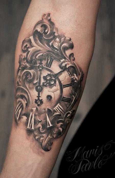 Old Clock Tattoo 1