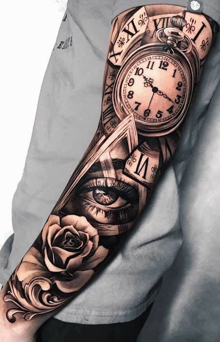clock  Tattoos by Aaron Broke