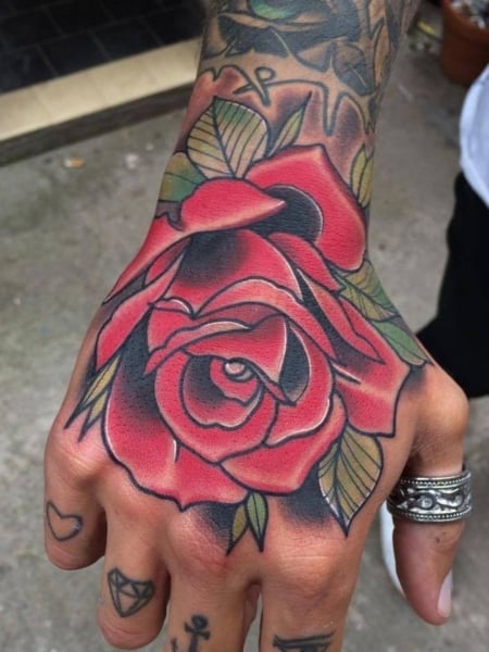 Painted Temple  Tattoos  Flower Rose  Rick Mcgrath Red Rose