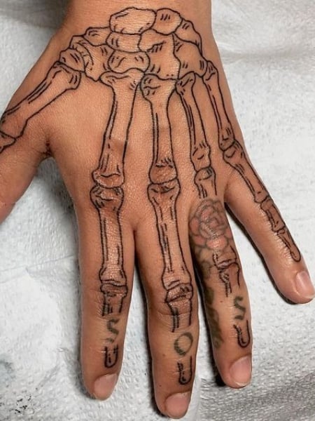 skeleton hand tattoo designs