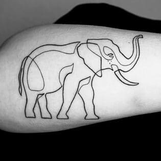 simple elephant outline tattoo