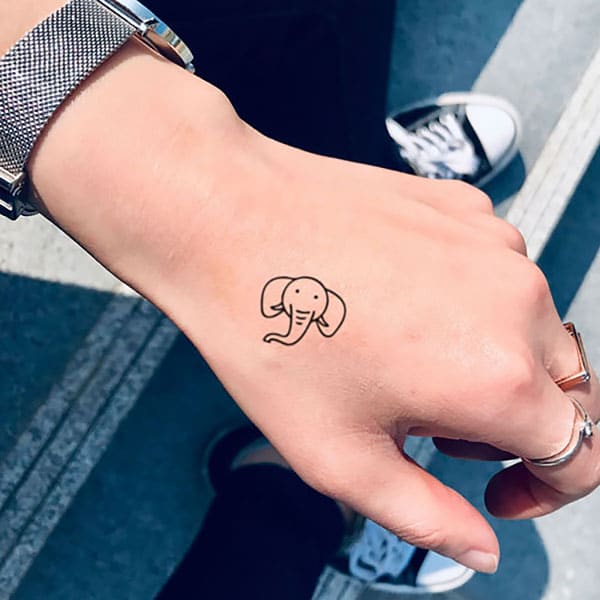 minimal elephant tattoo