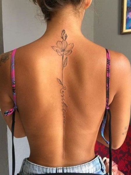 Tattoo uploaded by Wiwi Schrøder  So simple but so very delicate lavender  tattoo     finelinetattoo finelinefloraltattoo floral floraltattoo  botanicaltattoo delicate ink backtattoo spinetattoo backtattoo  minimalistic  Tattoodo