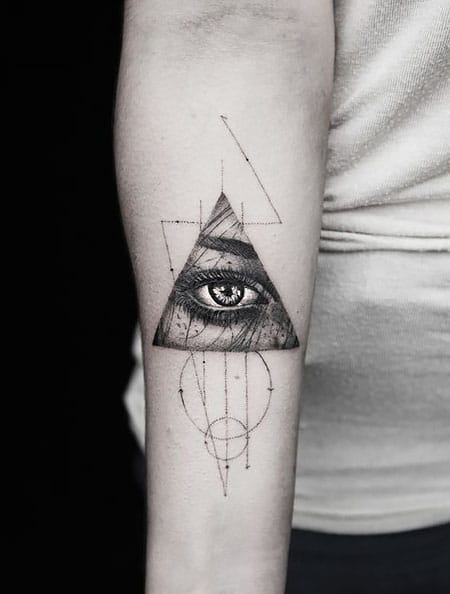 Eye Tattoos for Men  Eye tattoo Triangle tattoos Tattoos for guys