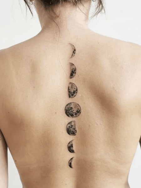 The Sims Resource  Moon Phase Spine Tattoo