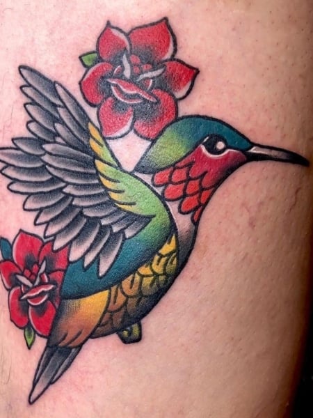 Humming Bird Traditional Tattoo | Bird tattoo sleeves, Rose tattoos for men,  Traditional tattoo
