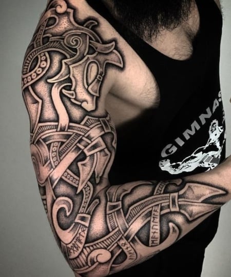 Norse God Sleeve Tattoo  Temporary Tattoos  EzInk