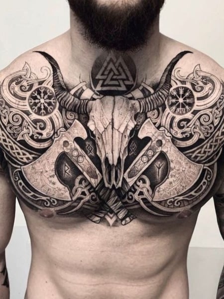 mjolnir chest tattoo
