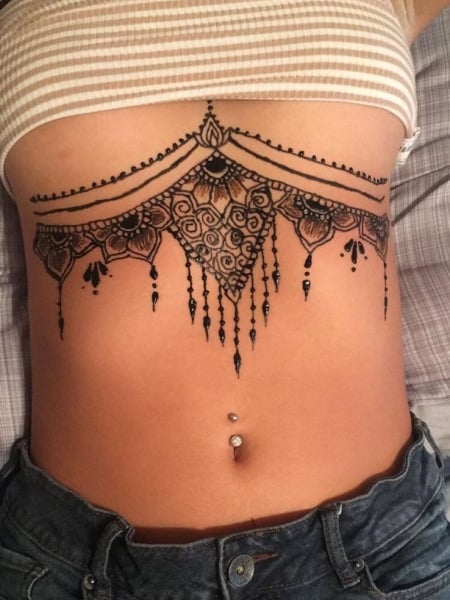 NZ Ink Tattoo Studio  Under Breast Henna Design  Facebook