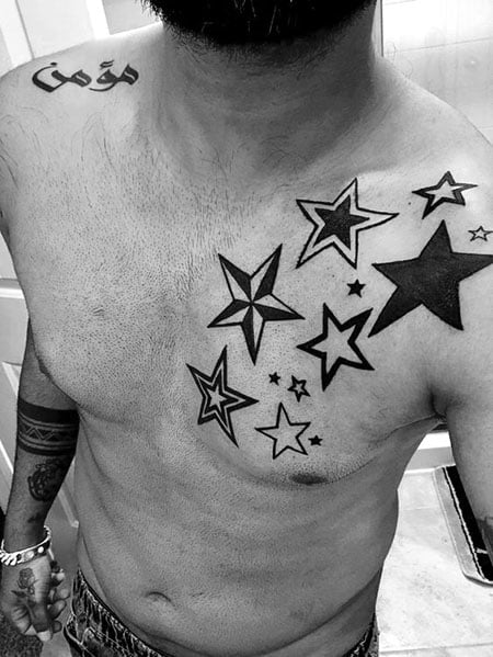 52 Gorgeous Stars Tattoos For Chest  Tattoo Designs  TattoosBagcom