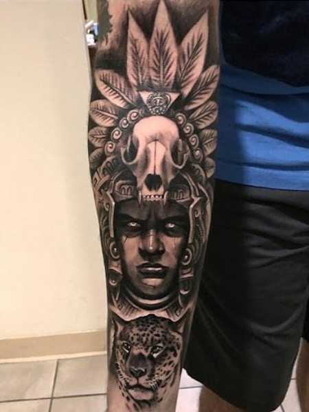 Aztec half sleeve tattoo by ShizZuro on DeviantArt