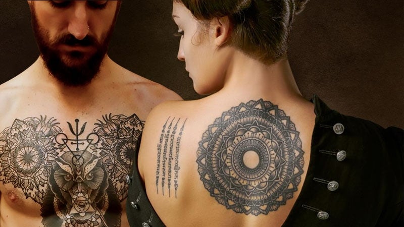 primitive tattoo sternum mandala beautiful woman female cheain cross petra   Primitive Tattoo