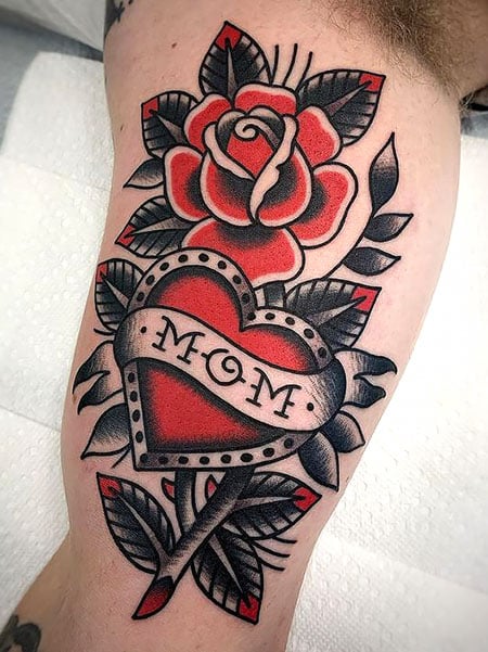 40 Traditional Mom Tattoo Designs For Men  Memorial Ideas