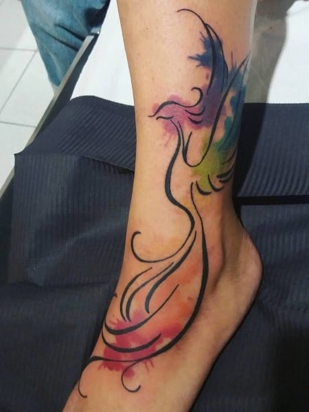 phoenix tattoo foot