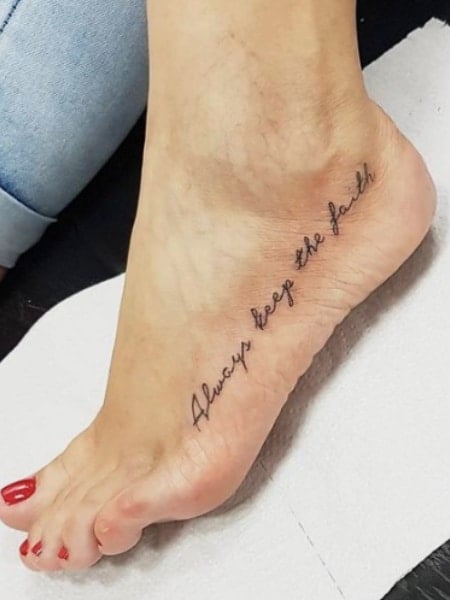 just keep swimming foot tattoo