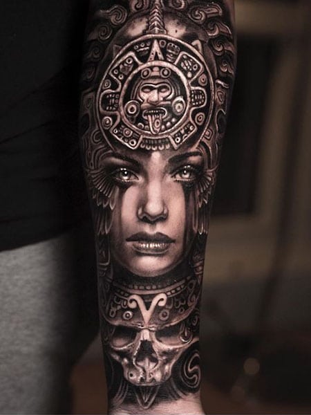 Aztec Headdress  Vincentfinkcom  Aztec tattoo designs Aztec tattoo  Aztec art