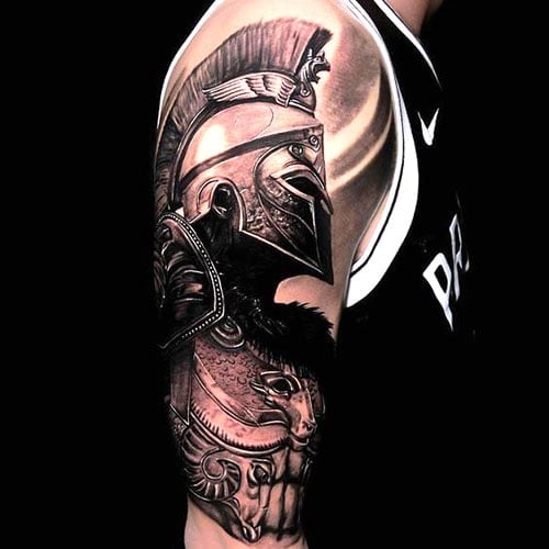 Pin by Krista May on tattoos | Mens shoulder tattoo, Spartan tattoo, Men  tattoos arm sleeve