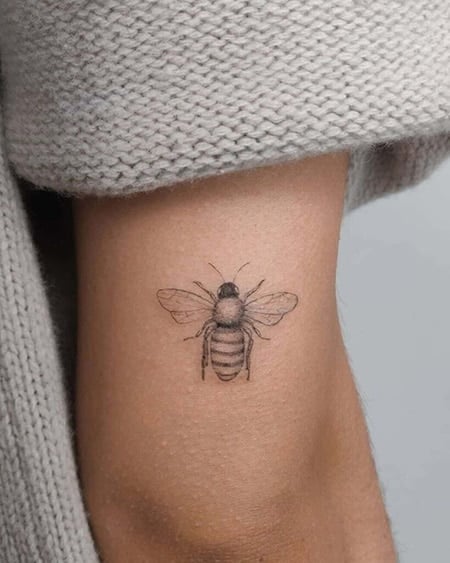 Reposting from rtattoos my beeutiful Honey Bee tattoo done by Andrew  Trueman  Flowx Tattoo  London Ontario CanadA  rbees
