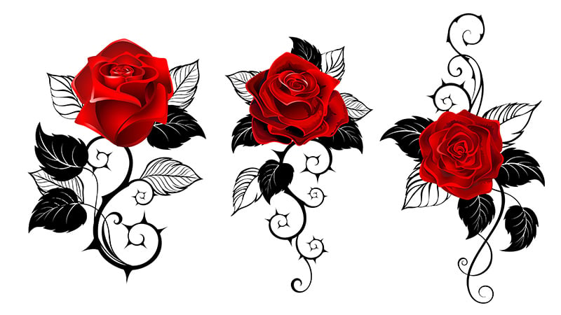 Rose Tattoo Stencil Design Element Black Stock Vector Royalty Free  444526915  Shutterstock