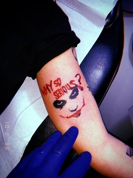 Joker tattoo for a very big batman comics fan Tattoo Jo  Flickr