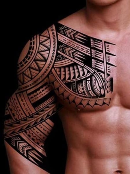 tribal chest tattoo by SorenTalon on DeviantArt