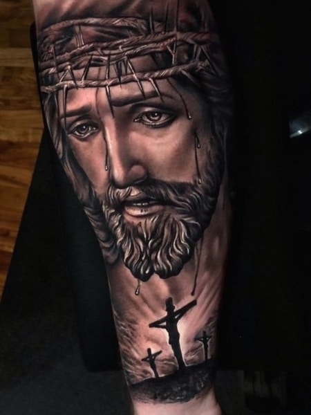 Jesus Tattoo by Mike DeVries TattooNOW