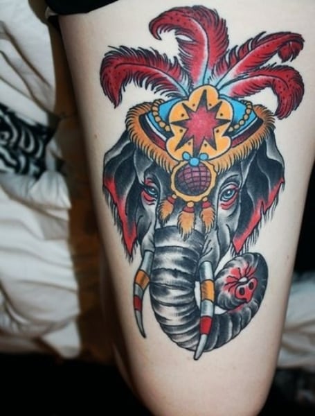 Circus Elephant Tattoo by kirtatas on DeviantArt