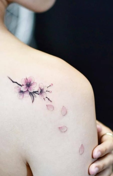 Fineline cherry blossoms on Izzy   The Tattoo Gallery  Facebook