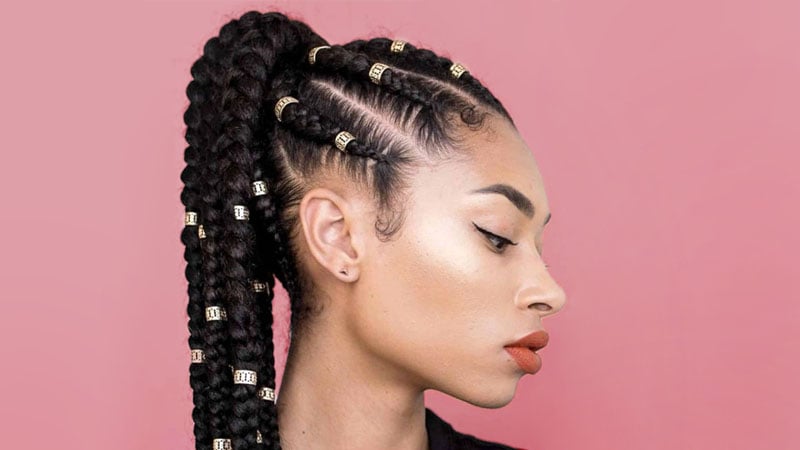 4 Quick & Easy Hairstyles With Hair Extensions  Two braid hairstyles,  Cornrow hairstyles, 2 braids hairstyles