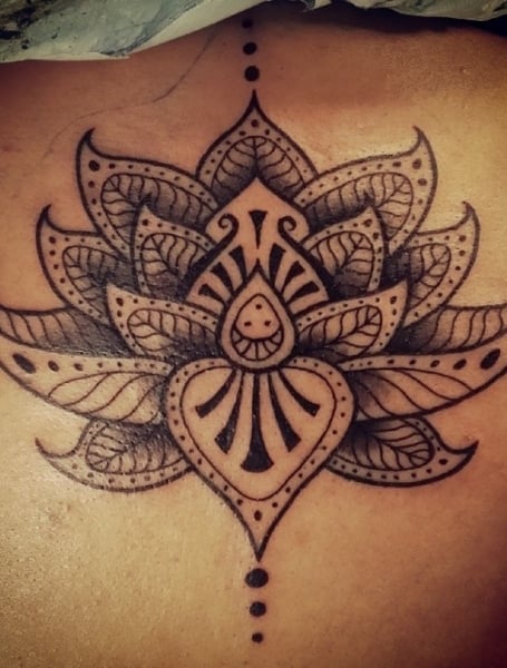 tribal lotus tattoo design