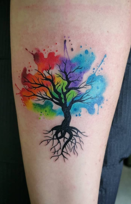 Tree tattoo watercolor tattoo tree of life  Tree of life tattoo Life  tattoos Tree tattoo