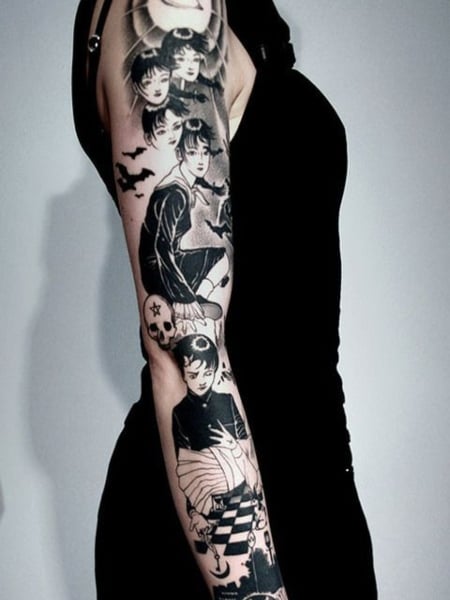 The tattoo artist is good at designing all kinds of anime tattoos most of  the black and gray tones  Black and grey tattoos Anime tattoos Tattoo  artists near me