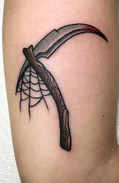 Lil scythe filler by Matthew Sylar at Regeneration Tattoo Allston MA  Cool  forearm tattoos Tattoos Sleeve tattoos