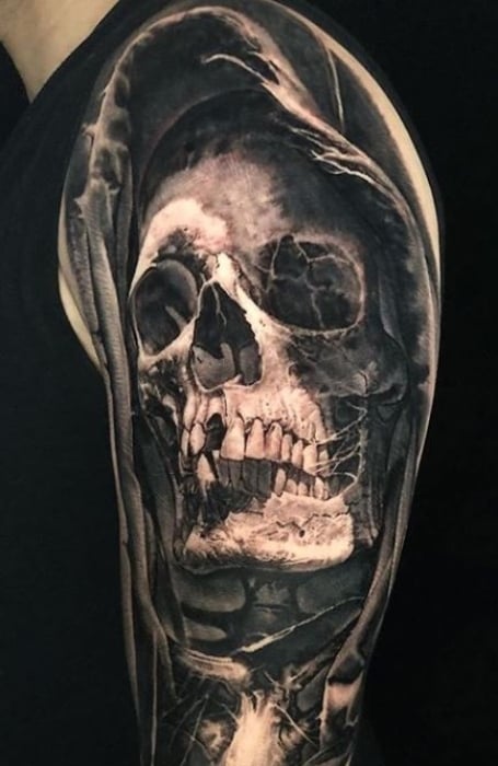 Amazing Grim Reaper Skull Tattoo Idea