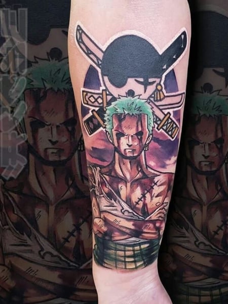 I do anime tattoos! Here's one I did the other day of the man himself,  Luffy! Hope you guys enjoy! : r/OnePiece