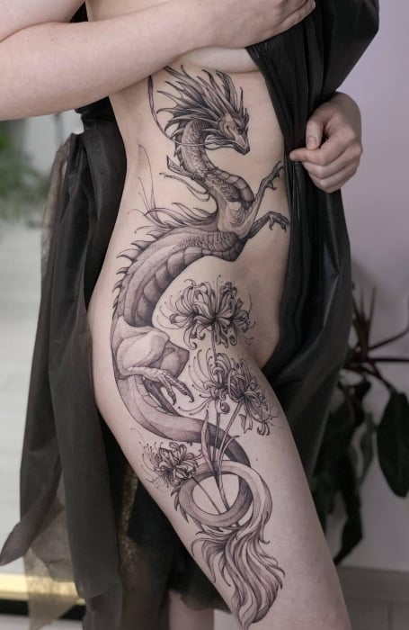 Tattoo tagged with feminine leg dragon  inkedappcom