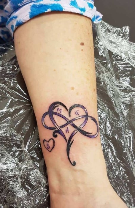 Discover 84 infinity heart tattoo with names latest  thtantai2